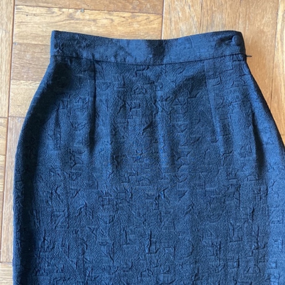 80s midi skirt made in France, dark black, Ann Taylor, labeled 4 but fits like 0 - Picture 6 of 14